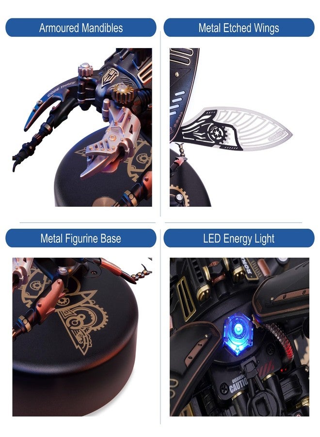 WOWOOD 3D Metal Puzzles for Adults, DIY Model Kits to Build, 115 Pieces Mechanical Puzzle Stag Beetle, STEM Toy, for Adults（Stag Beetle） - Image 4